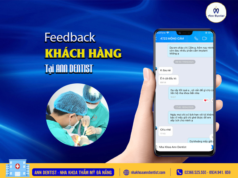Feadback của khách hàng sau khi trồng răng tại Ann Dentist.