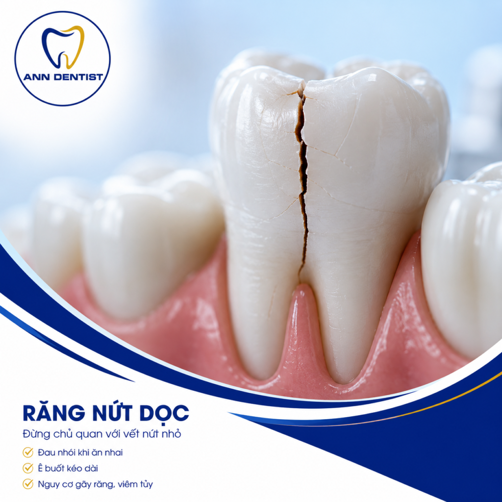 Răng nứt dọc. Đau nhói khi ăn nhai? Ê buốt kéo dài? Đó có thể là dấu hiệu của răng nứt dọc. Đừng chờ đến khi vết nứt lan rộng gây viêm tủy hoặc gãy răng.