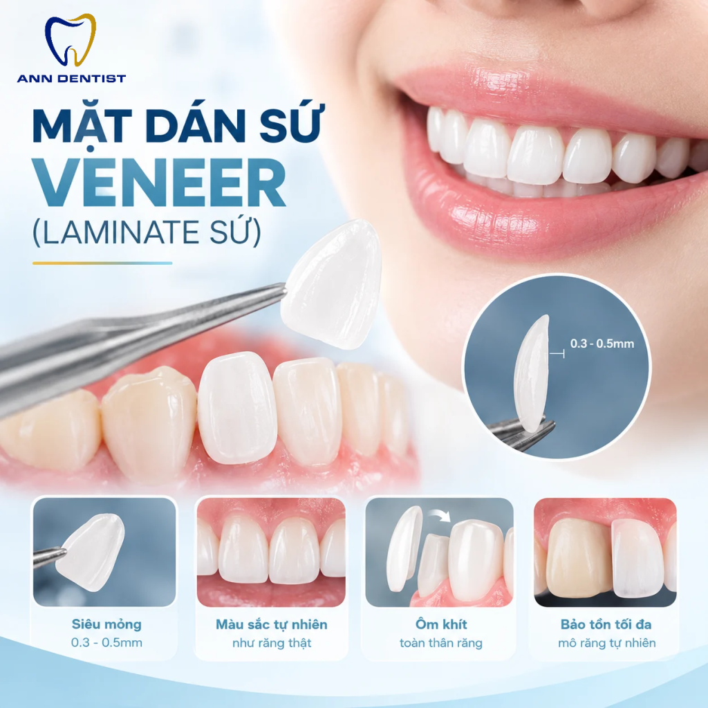 mặt dán sứ Veneer Laminate
